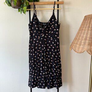 Billabong Love Me Knot Black Floral Sundress